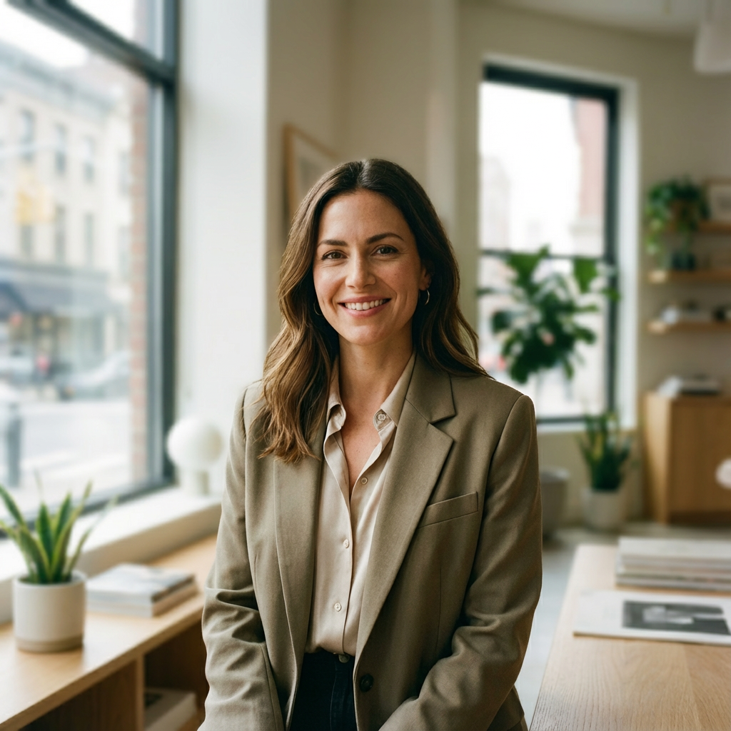 Confident woman planning finances