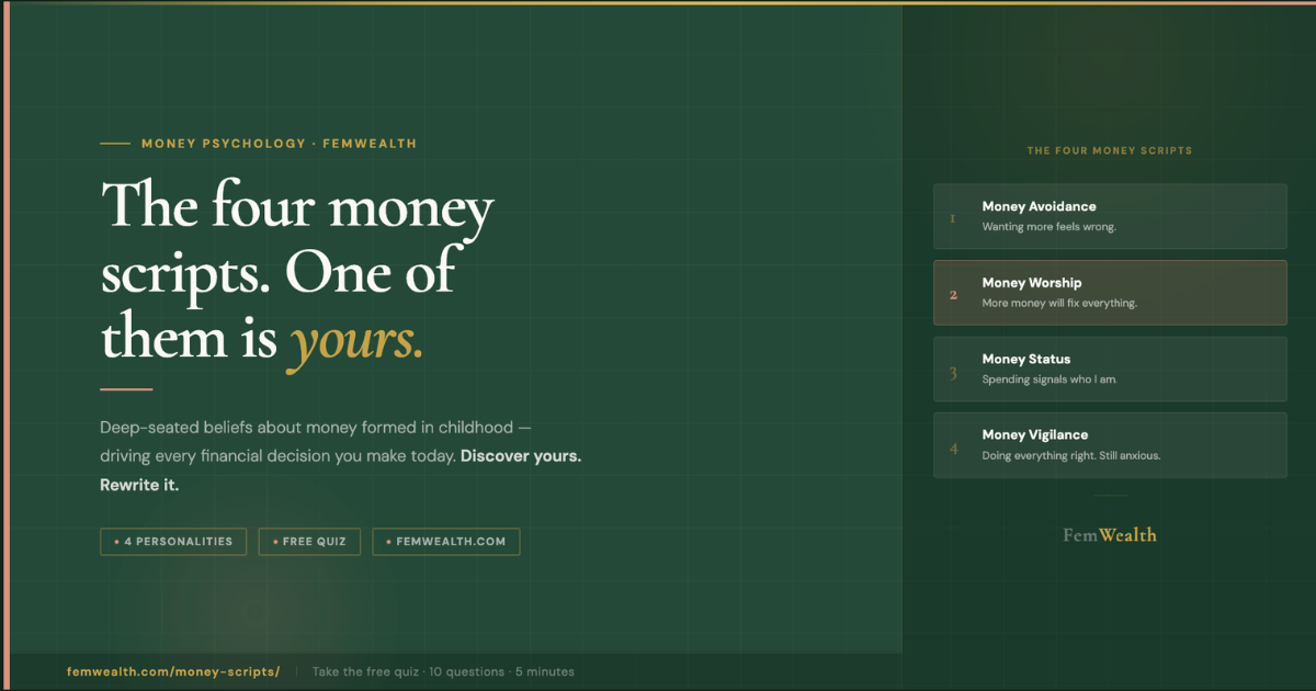 Money Transaction Scripts The Four Money Scripts - Which One Is Yours? | FemWealth